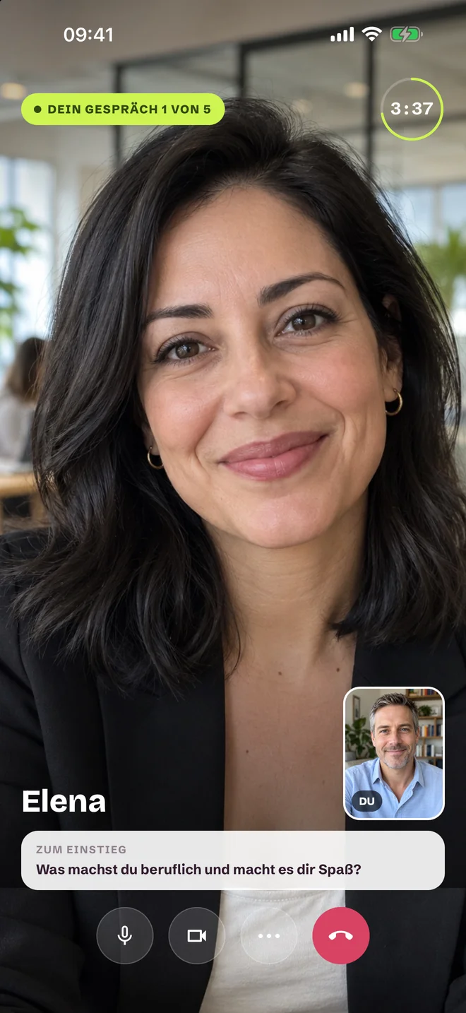 Videogespräch in der SprintRounds-App