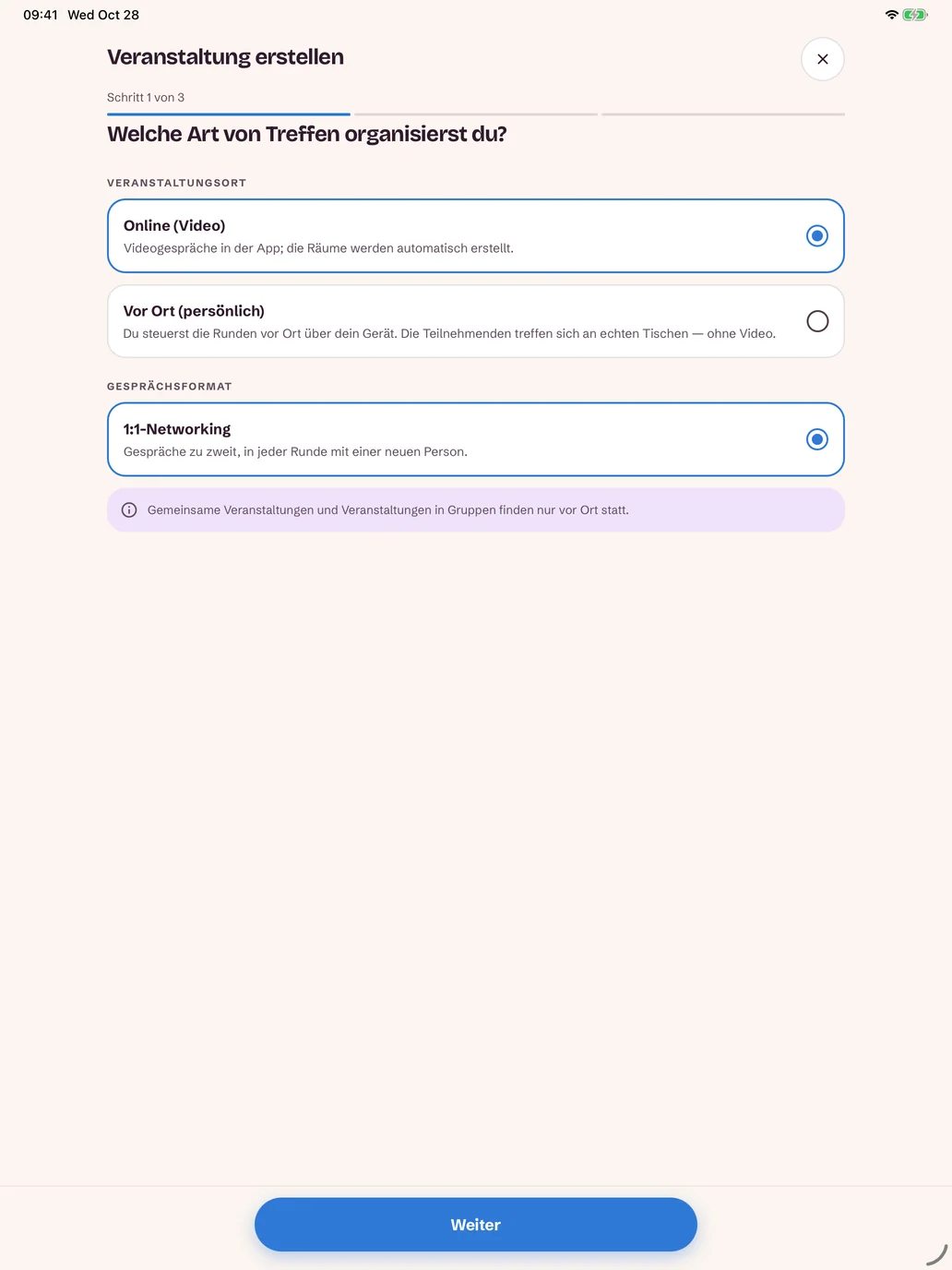 Neues Event