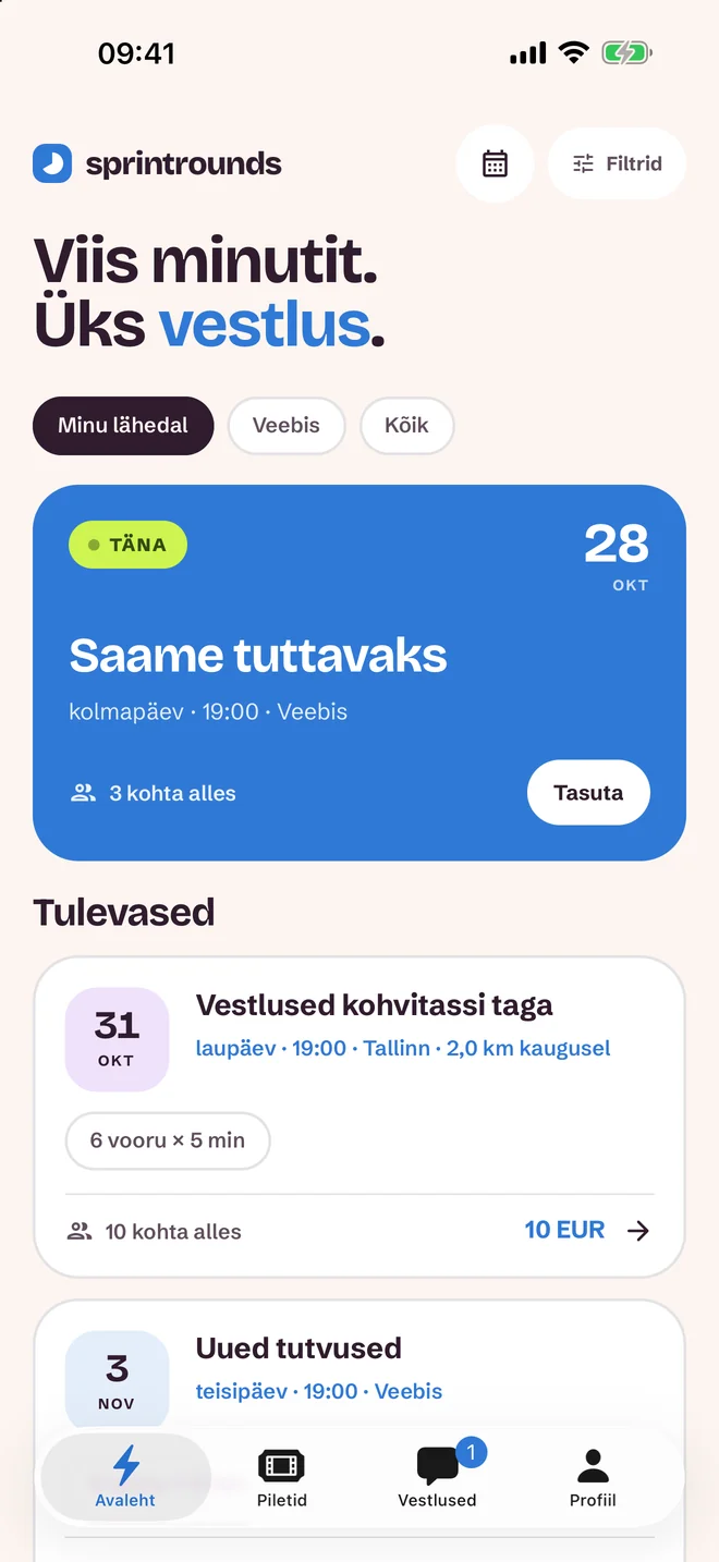 Sündmuse valimise vaade