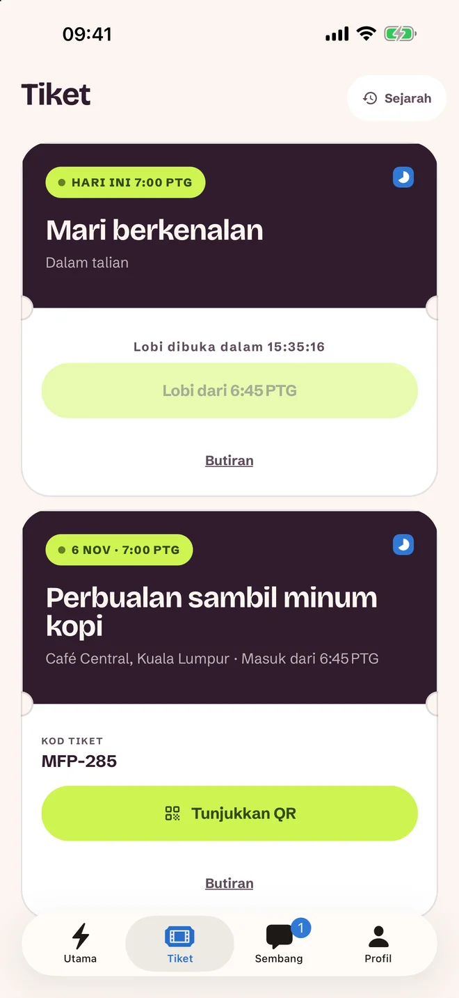 Skrin tiket