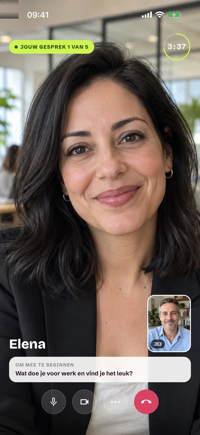 Videogesprek in de SprintRounds-app